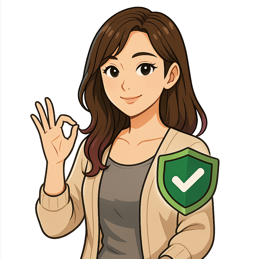安全第一の女性イラスト（CTA用）