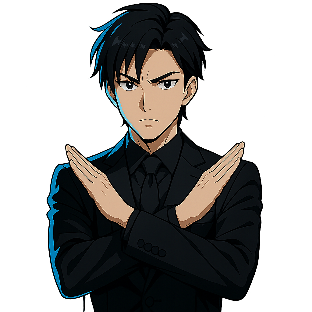 NGポーズをするホストのイラスト