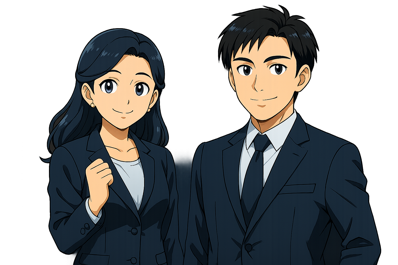 夜職に強い不動産会社の男性営業と女性スタッフのイラスト